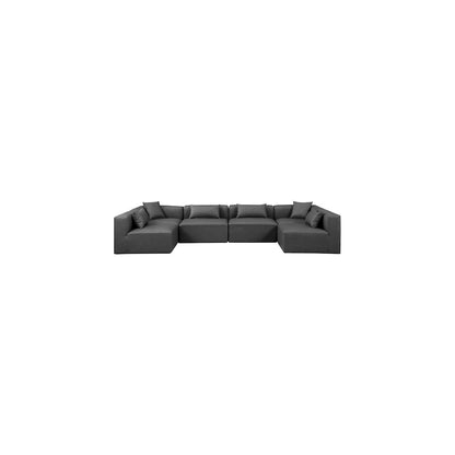 Cube Charcoal Grey Vegan Leather Modular Sectional