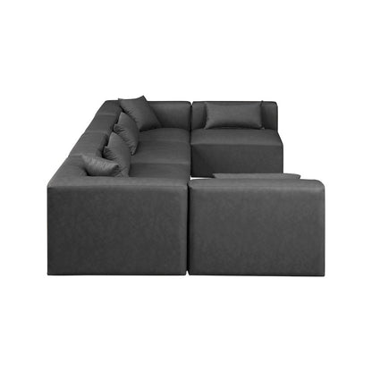 Cube Charcoal Grey Vegan Leather Modular Sectional
