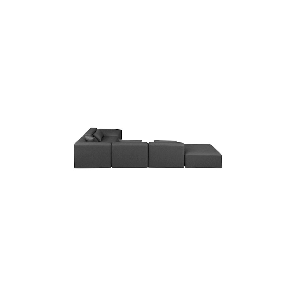 Cube Charcoal Grey Vegan Leather Modular Sectional