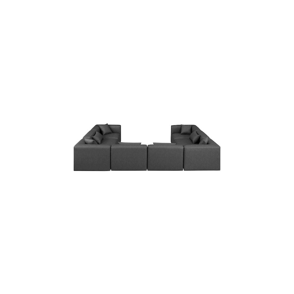Cube Charcoal Grey Vegan Leather Modular Sectional