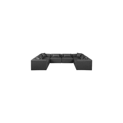 Cube Charcoal Grey Vegan Leather Modular Sectional