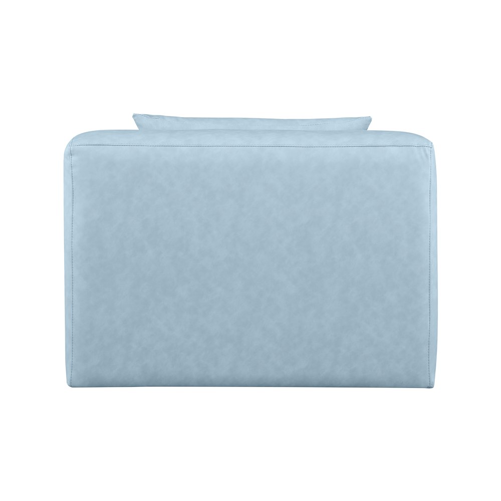 Cube Light Blue Vegan Leather Armless Chair