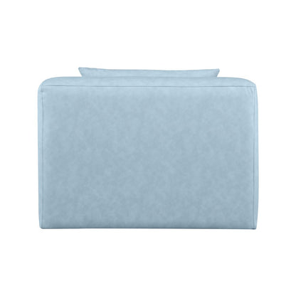 Cube Light Blue Vegan Leather Armless Chair