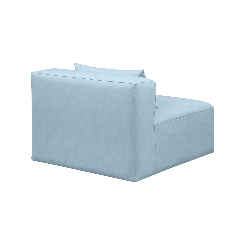 Cube Light Blue Vegan Leather Armless Chair