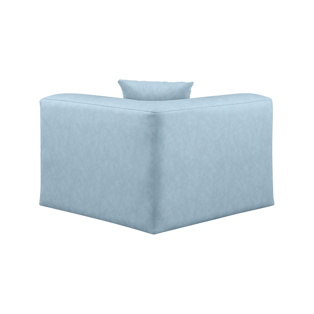 Cube Light Blue Vegan Leather Corner Chair