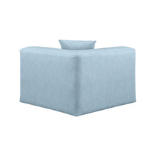 Cube Light Blue Vegan Leather Corner Chair