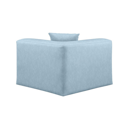 Cube Light Blue Vegan Leather Corner Chair