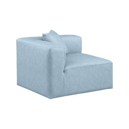 Cube Light Blue Vegan Leather Corner Chair
