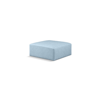 Cube Light Blue Vegan Leather Ottoman