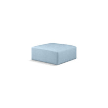 Cube Light Blue Vegan Leather Ottoman