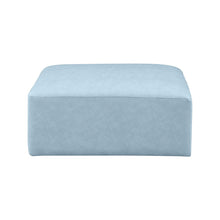 Cube Light Blue Vegan Leather Ottoman