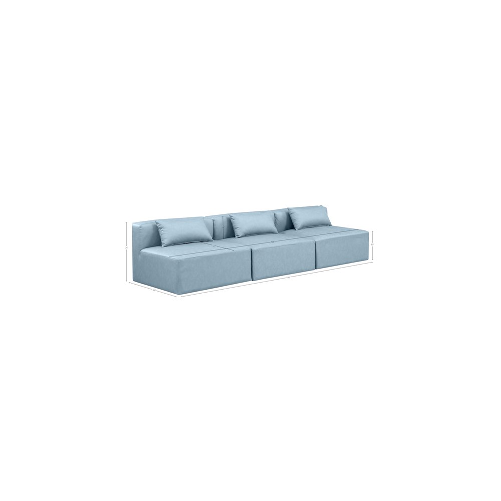 Cube Light Blue Vegan Leather Modular Sofa