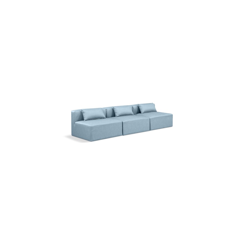 Cube Light Blue Vegan Leather Modular Sofa