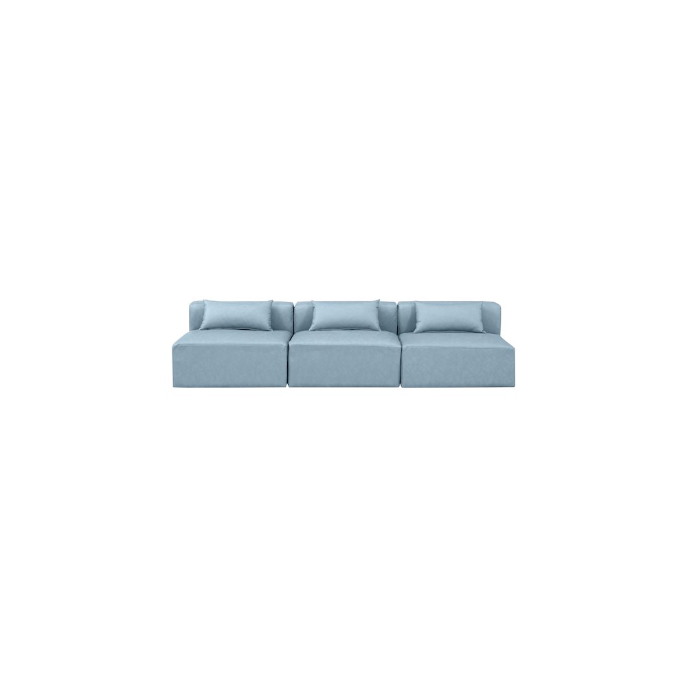 Cube Light Blue Vegan Leather Modular Sofa