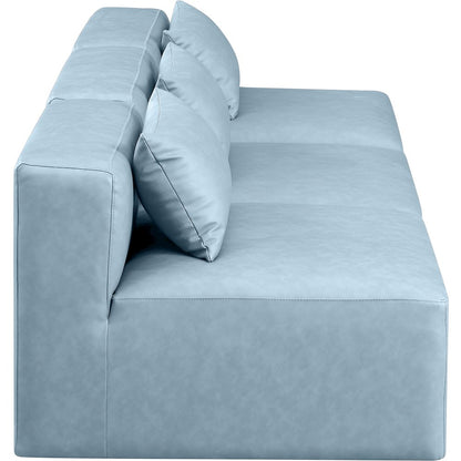 Cube Light Blue Vegan Leather Modular Sofa