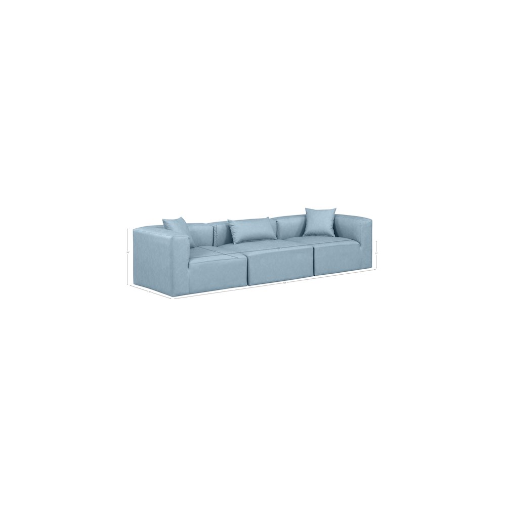 Cube Light Blue Vegan Leather Modular Sofa