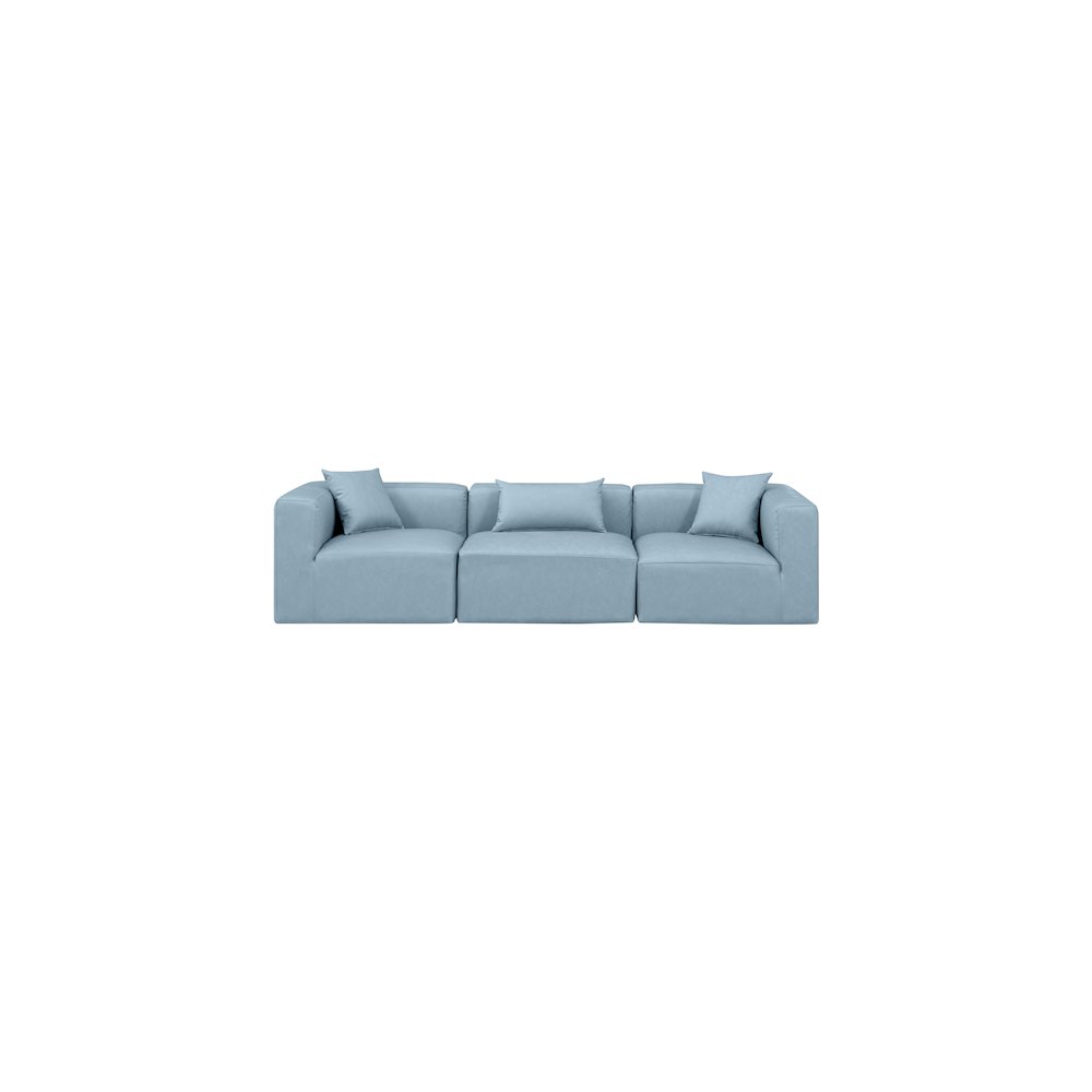 Cube Light Blue Vegan Leather Modular Sofa