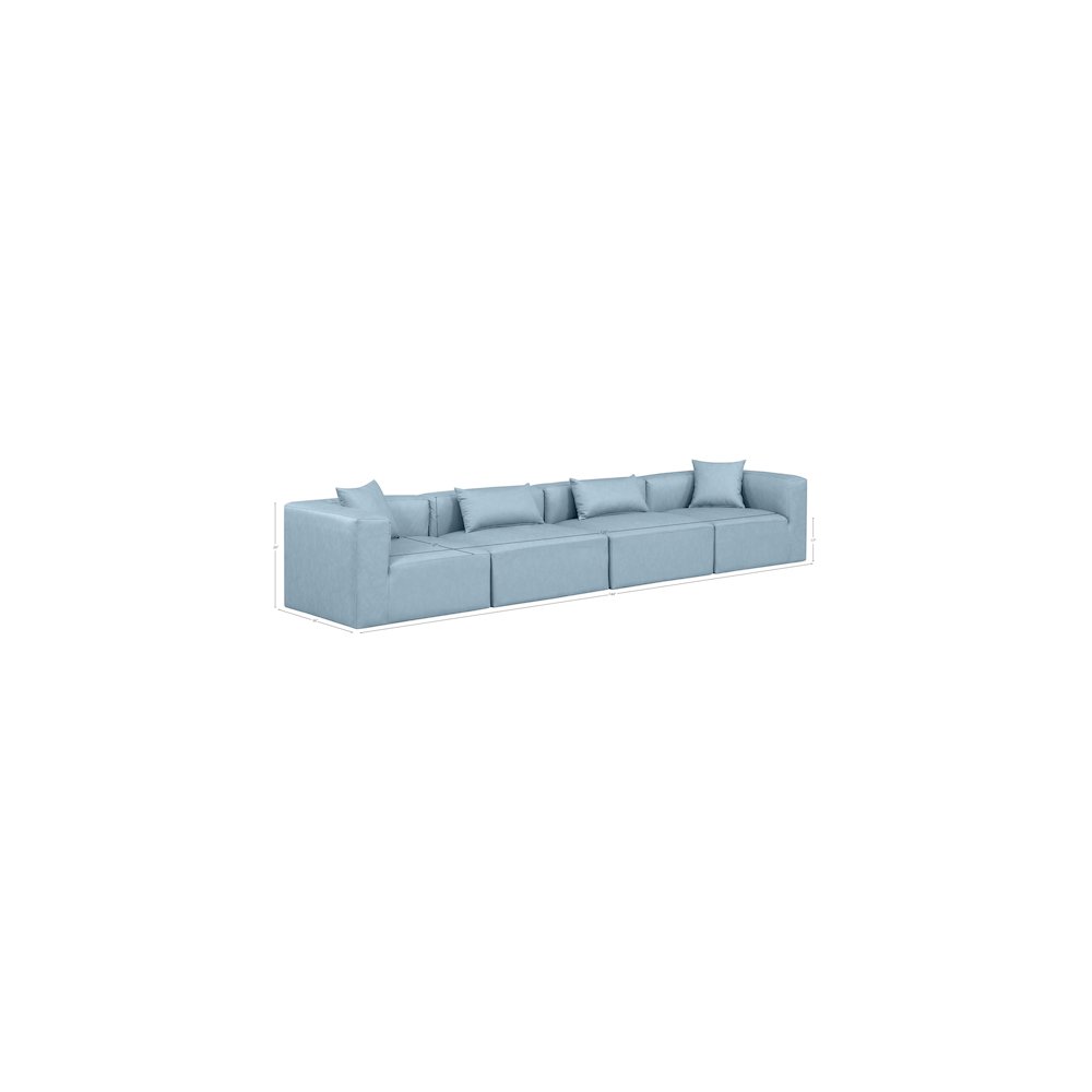 Cube Light Blue Vegan Leather Modular Sofa