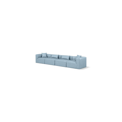 Cube Light Blue Vegan Leather Modular Sofa