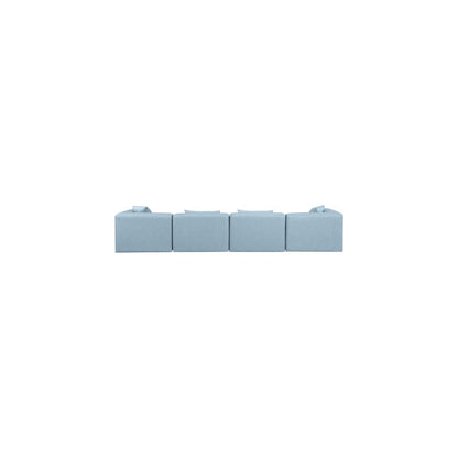 Cube Light Blue Vegan Leather Modular Sofa