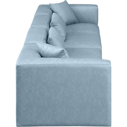 Cube Light Blue Vegan Leather Modular Sofa