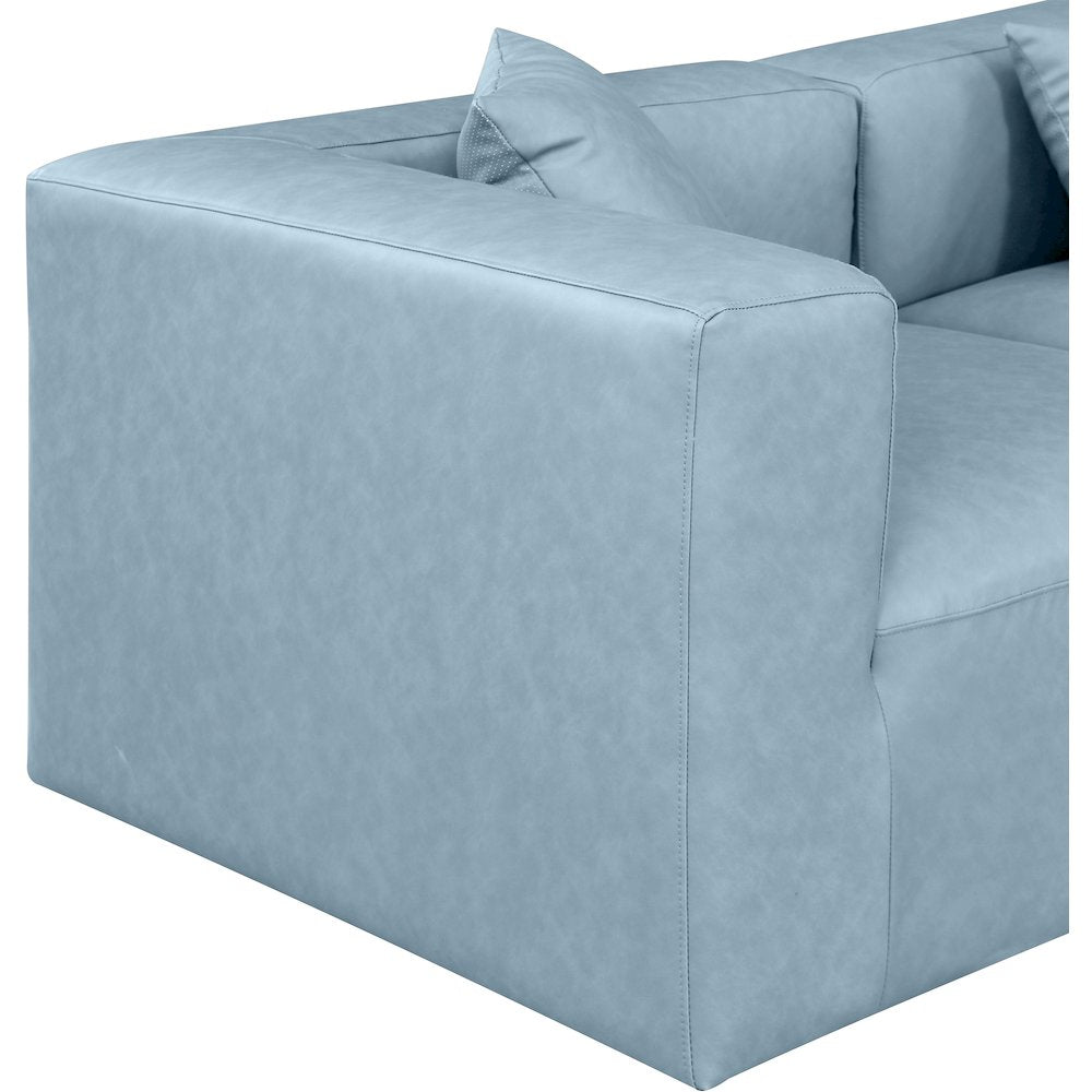 Cube Light Blue Vegan Leather Modular Sofa