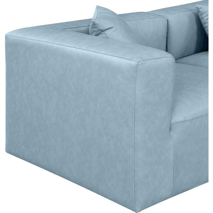 Cube Light Blue Vegan Leather Modular Sofa