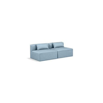 Cube Light Blue Vegan Leather Modular Sofa