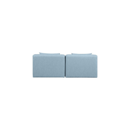 Cube Light Blue Vegan Leather Modular Sofa