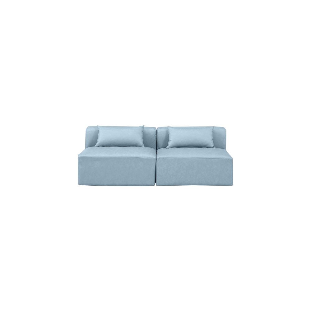 Cube Light Blue Vegan Leather Modular Sofa