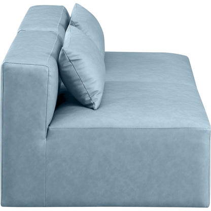 Cube Light Blue Vegan Leather Modular Sofa