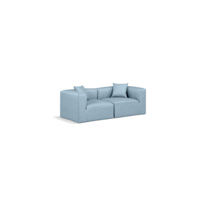 Cube Light Blue Vegan Leather Modular Sofa
