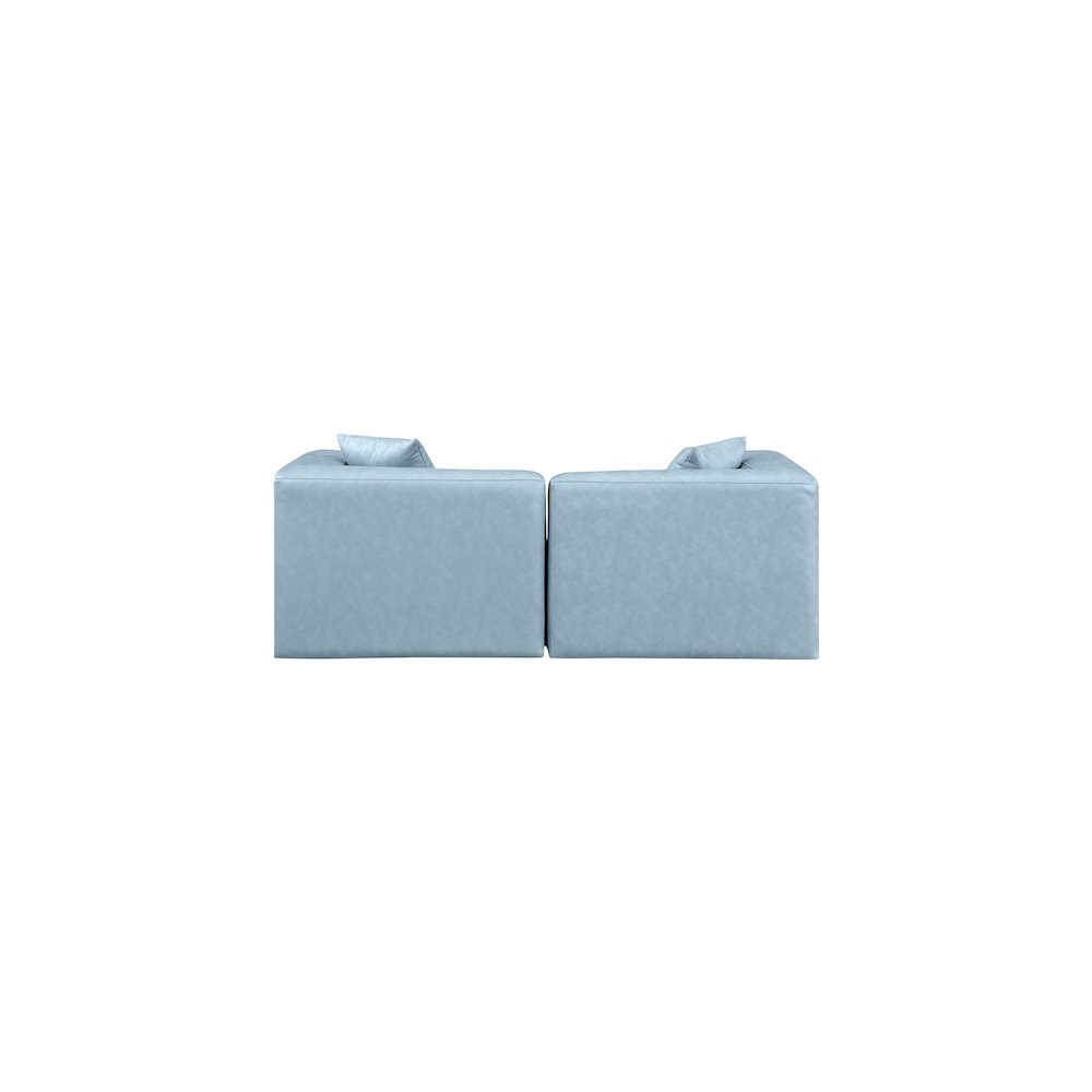 Cube Light Blue Vegan Leather Modular Sofa