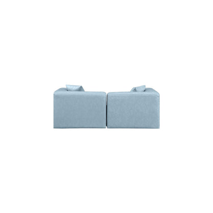 Cube Light Blue Vegan Leather Modular Sofa