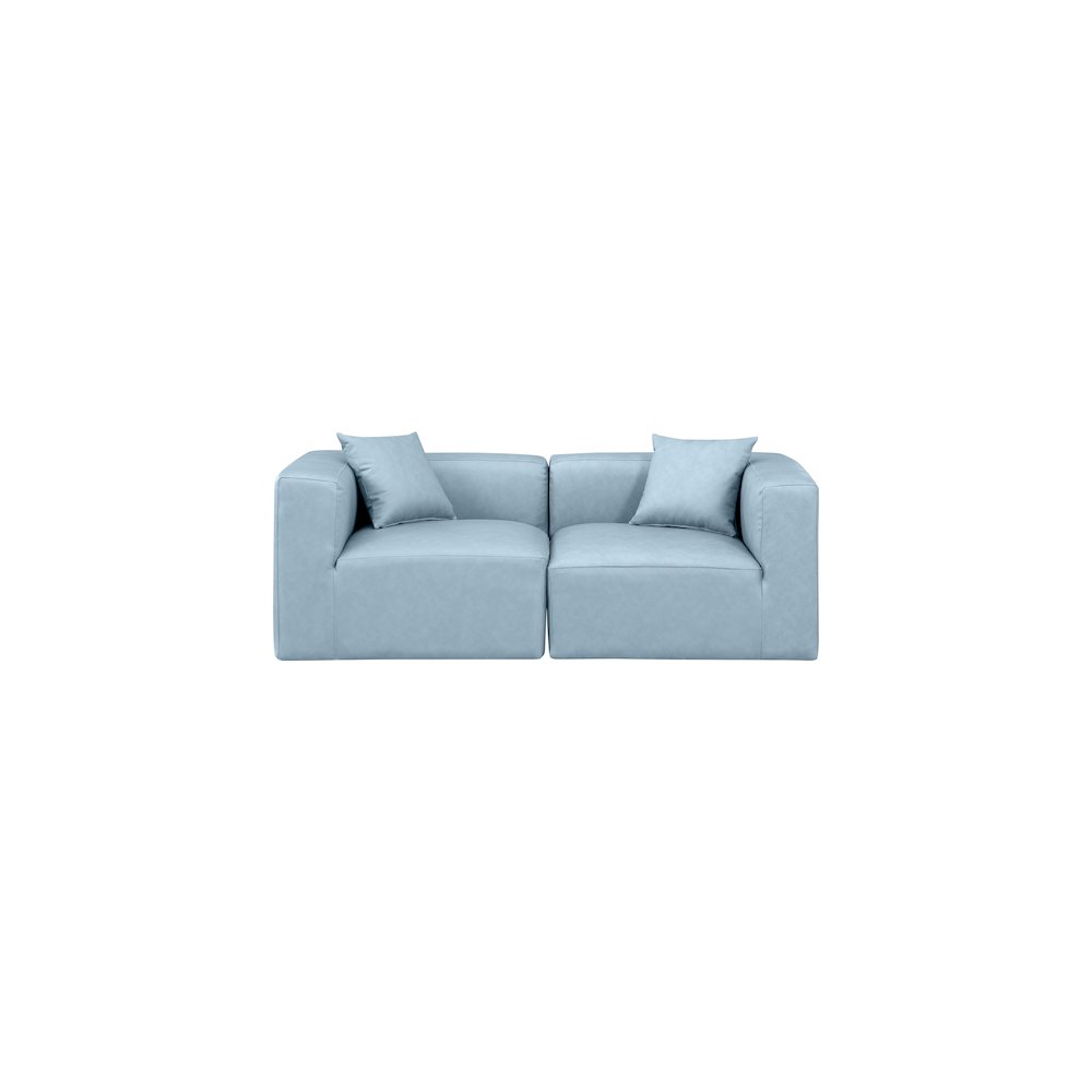 Cube Light Blue Vegan Leather Modular Sofa