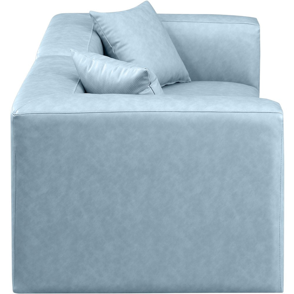 Cube Light Blue Vegan Leather Modular Sofa