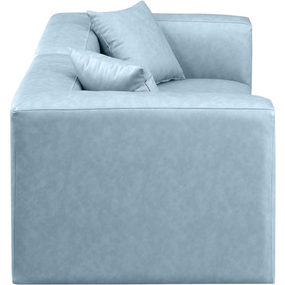 Cube Light Blue Vegan Leather Modular Sofa