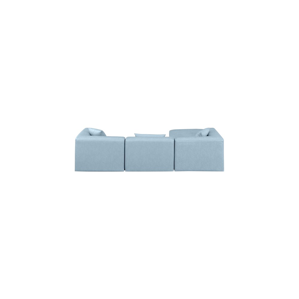 Cube Light Blue Vegan Leather Modular Sectional