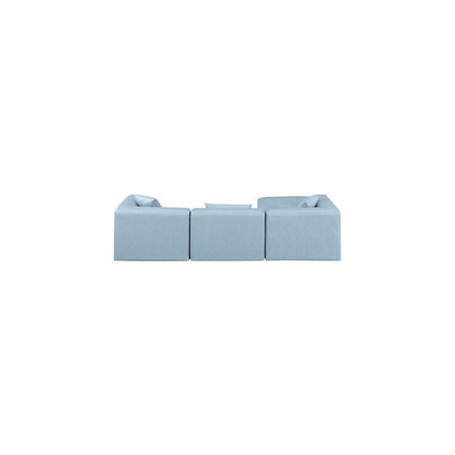 Cube Light Blue Vegan Leather Modular Sectional