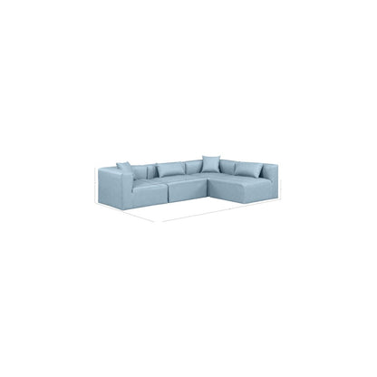 Cube Light Blue Vegan Leather Modular Sectional
