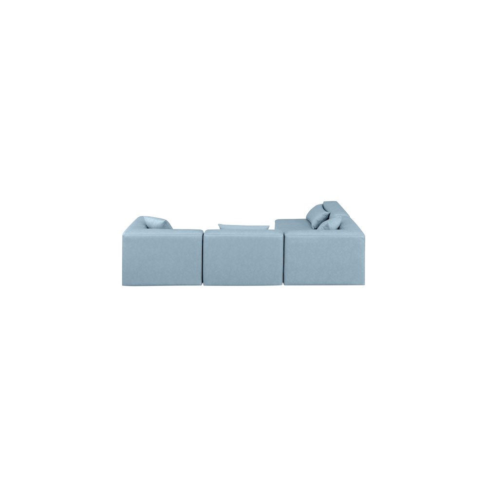 Cube Light Blue Vegan Leather Modular Sectional