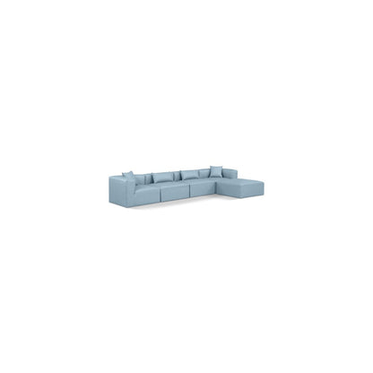 Cube Light Blue Vegan Leather Modular Sectional
