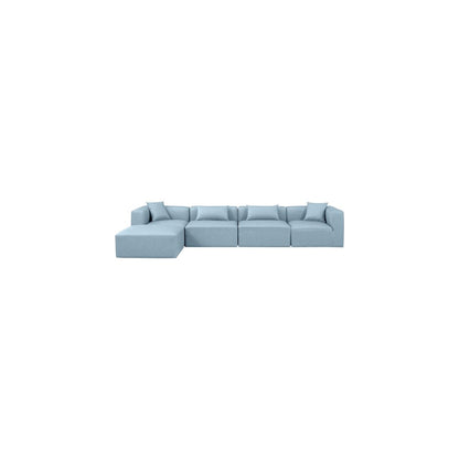 Cube Light Blue Vegan Leather Modular Sectional
