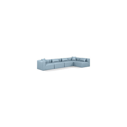 Cube Light Blue Vegan Leather Modular Sectional
