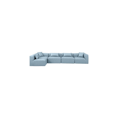 Cube Light Blue Vegan Leather Modular Sectional