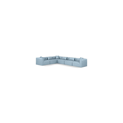 Cube Light Blue Vegan Leather Modular Sectional