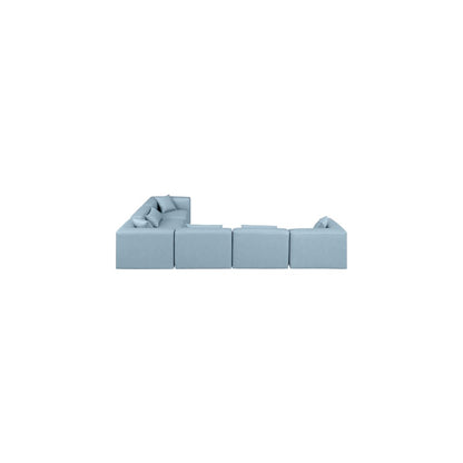 Cube Light Blue Vegan Leather Modular Sectional
