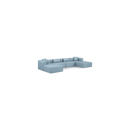 Cube Light Blue Vegan Leather Modular Sectional