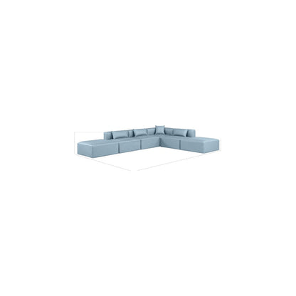 Cube Light Blue Vegan Leather Modular Sectional