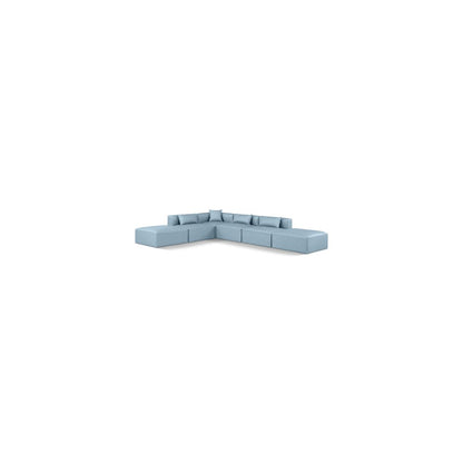 Cube Light Blue Vegan Leather Modular Sectional
